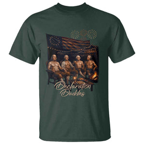 Declaration Daddies Campfire Gathering Graphic T Shirt Shirtless Founding Fathers Patriotic Summer 4th of July Celebration