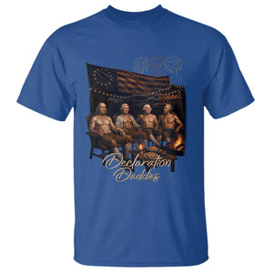Declaration Daddies Campfire Gathering Graphic T Shirt Shirtless Founding Fathers Patriotic Summer 4th of July Celebration