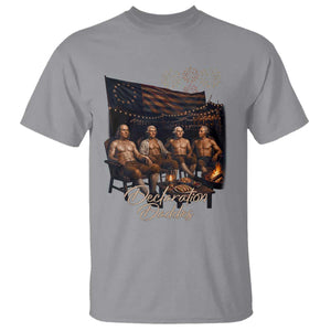 Declaration Daddies Campfire Gathering Graphic T Shirt Shirtless Founding Fathers Patriotic Summer 4th of July Celebration
