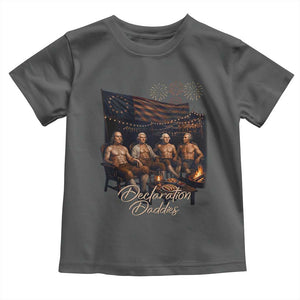 Declaration Daddies Campfire Gathering Graphic Toddler T Shirt Shirtless Founding Fathers Patriotic Summer 4th of July Celebration