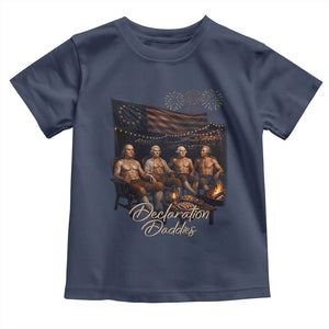 Declaration Daddies Campfire Gathering Graphic Toddler T Shirt Shirtless Founding Fathers Patriotic Summer 4th of July Celebration