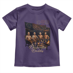 Declaration Daddies Campfire Gathering Graphic Toddler T Shirt Shirtless Founding Fathers Patriotic Summer 4th of July Celebration