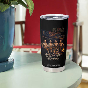 Declaration Daddies Campfire Gathering Graphic Tumbler Cup Shirtless Founding Fathers Patriotic Summer 4th of July Celebration