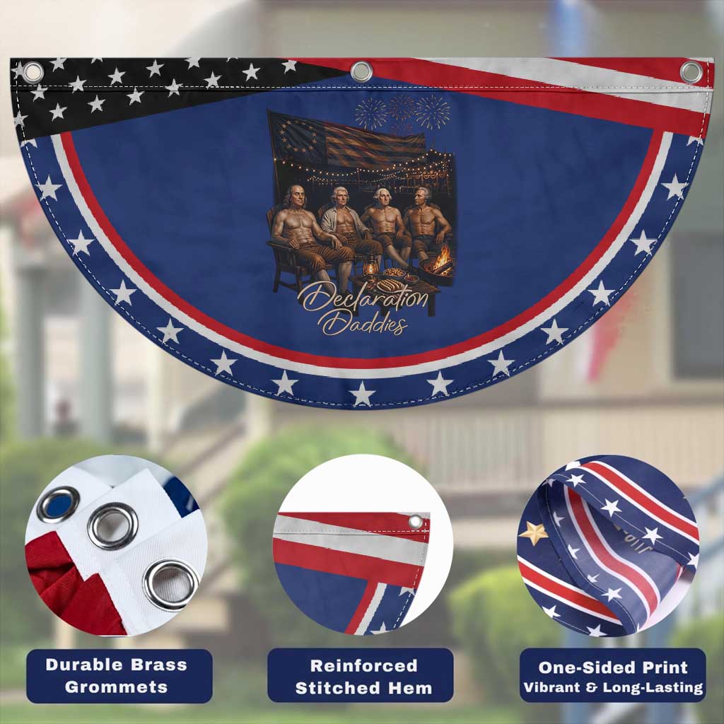 Declaration Daddies Campfire Gathering Graphic Patriotic Fan Flag Shirtless Founding Fathers Summer 4th of July Celebration