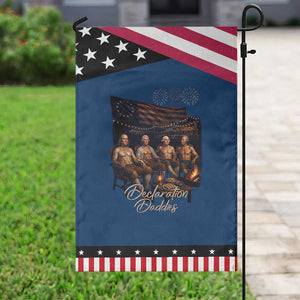 Declaration Daddies Campfire Gathering Graphic Patriotic Garden Flag Shirtless Founding Fathers Summer 4th of July Celebration