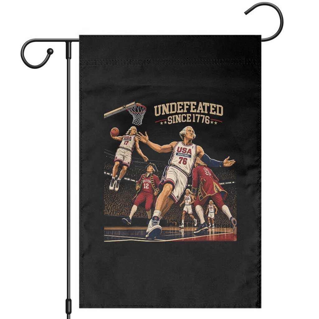 Undefeated Since 1776 George Washington Basketball Garden Flag Funny USA Dream Team Founding Fathers Slam Dunk Patriotic Sports TS02 Black Print Your Wear