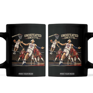 Undefeated Since 1776 George Washington Basketball Coffee Mug Funny USA Dream Team Founding Fathers Slam Dunk Patriotic Sports
