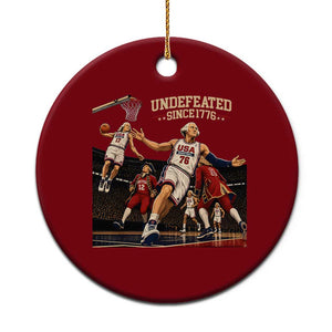 Undefeated Since 1776 George Washington Basketball Ceramic Ornament Funny USA Dream Team Founding Fathers Slam Dunk Patriotic Sports