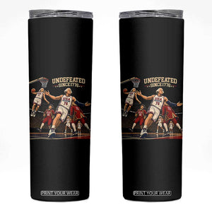 Undefeated Since 1776 George Washington Basketball Skinny Tumbler Funny USA Dream Team Founding Fathers Slam Dunk Patriotic Sports