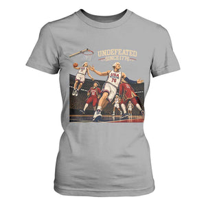 Undefeated Since 1776 George Washington Basketball T Shirt For Women Funny USA Dream Team Founding Fathers Slam Dunk Patriotic Sports