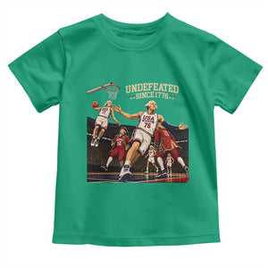 Undefeated Since 1776 George Washington Basketball Toddler T Shirt Funny USA Dream Team Founding Fathers Slam Dunk Patriotic Sports