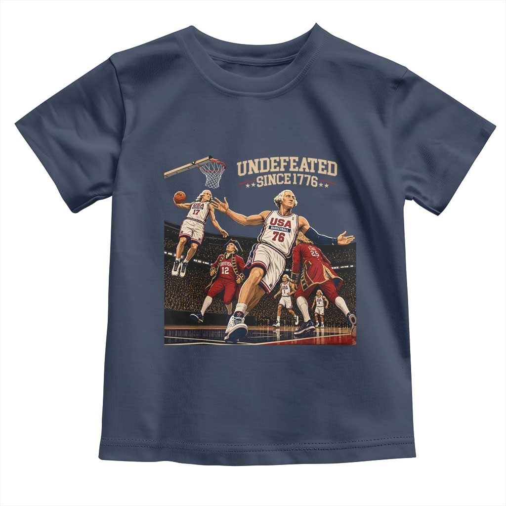 Undefeated Since 1776 George Washington Basketball Toddler T Shirt Funny USA Dream Team Founding Fathers Slam Dunk Patriotic Sports