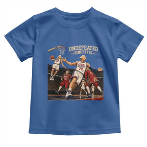 Undefeated Since 1776 George Washington Basketball Toddler T Shirt Funny USA Dream Team Founding Fathers Slam Dunk Patriotic Sports