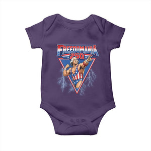 Freedomania 250 George Washington Wrestler Graphic Baby Onesie Funny Muscular President Lightning 1776 to 2026 Semiquincentennial