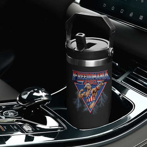 Freedomania 250 George Washington Wrestler Graphic Flip Straw Tumbler Funny Muscular President Lightning 1776 to 2026 Semiquincentennial