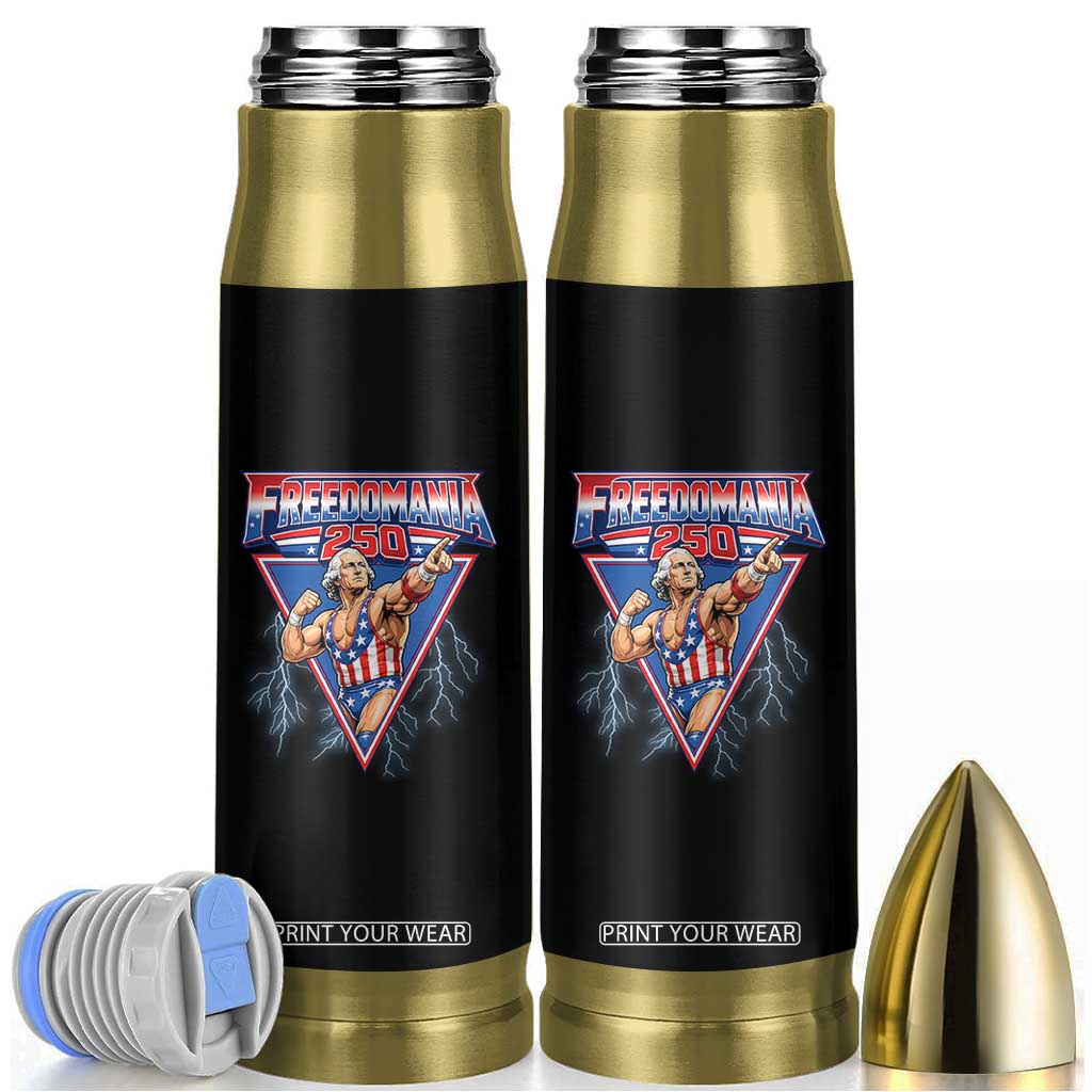 Freedomania 250 George Washington Wrestler Graphic Bullet Tumbler Funny Muscular President Lightning 1776 to 2026 Semiquincentennial