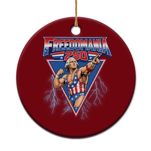 Freedomania 250 George Washington Wrestler Graphic Ceramic Ornament Funny Muscular President Lightning 1776 to 2026 Semiquincentennial