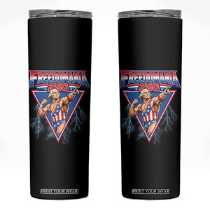 Freedomania 250 George Washington Wrestler Graphic Skinny Tumbler Funny Muscular President Lightning 1776 to 2026 Semiquincentennial