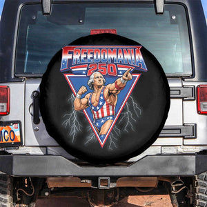 Freedomania 250 George Washington Wrestler Graphic Spare Tire Cover Funny Muscular President Lightning 1776 to 2026 Semiquincentennial
