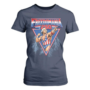 Freedomania 250 George Washington Wrestler Graphic T Shirt For Women Funny Muscular President Lightning 1776 to 2026 Semiquincentennial