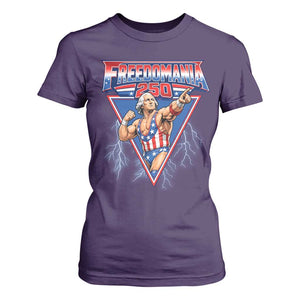 Freedomania 250 George Washington Wrestler Graphic T Shirt For Women Funny Muscular President Lightning 1776 to 2026 Semiquincentennial