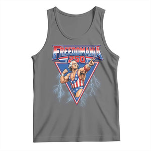 Freedomania 250 George Washington Wrestler Graphic Tank Top Funny Muscular President Lightning 1776 to 2026 Semiquincentennial