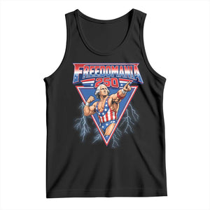Freedomania 250 George Washington Wrestler Graphic Tank Top Funny Muscular President Lightning 1776 to 2026 Semiquincentennial