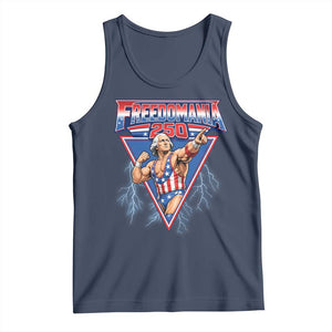 Freedomania 250 George Washington Wrestler Graphic Tank Top Funny Muscular President Lightning 1776 to 2026 Semiquincentennial