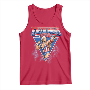 Freedomania 250 George Washington Wrestler Graphic Tank Top Funny Muscular President Lightning 1776 to 2026 Semiquincentennial