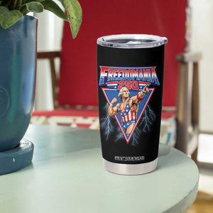 Freedomania 250 George Washington Wrestler Graphic Tumbler Cup Funny Muscular President Lightning 1776 to 2026 Semiquincentennial