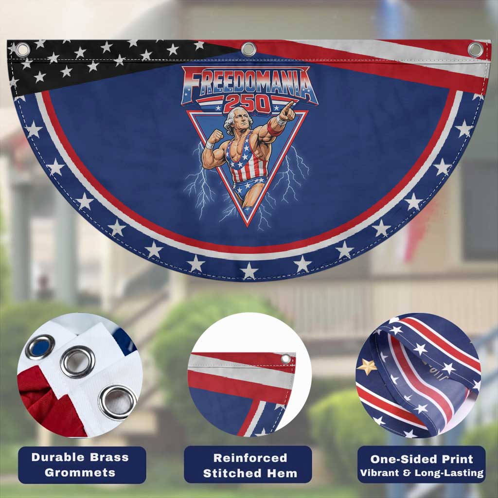 Freedomania 250 George Washington Wrestler Graphic Patriotic Fan Flag Funny Muscular President Lightning 1776 to 2026 Semiquincentennial