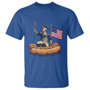 George Washington Crossing The Delaware on Hot Dog Boat T Shirt Funny BBQ Party 4th of July Graphic