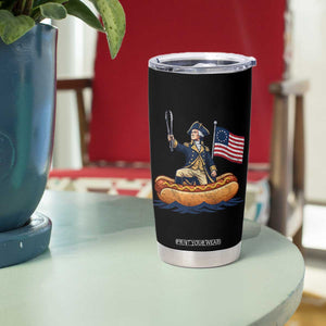 George Washington Crossing The Delaware on Hot Dog Boat Tumbler Cup Funny BBQ Party 4th of July Graphic