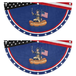 George Washington Crossing The Delaware on Hot Dog Boat Patriotic Fan Flag Funny BBQ Party 4th of July Graphic