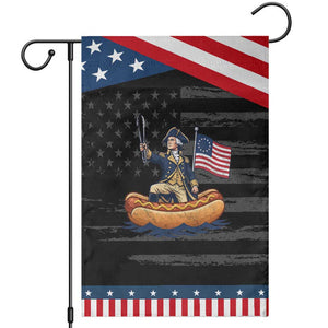 George Washington Crossing The Delaware on Hot Dog Boat Patriotic Garden Flag Funny BBQ Party 4th of July Graphic