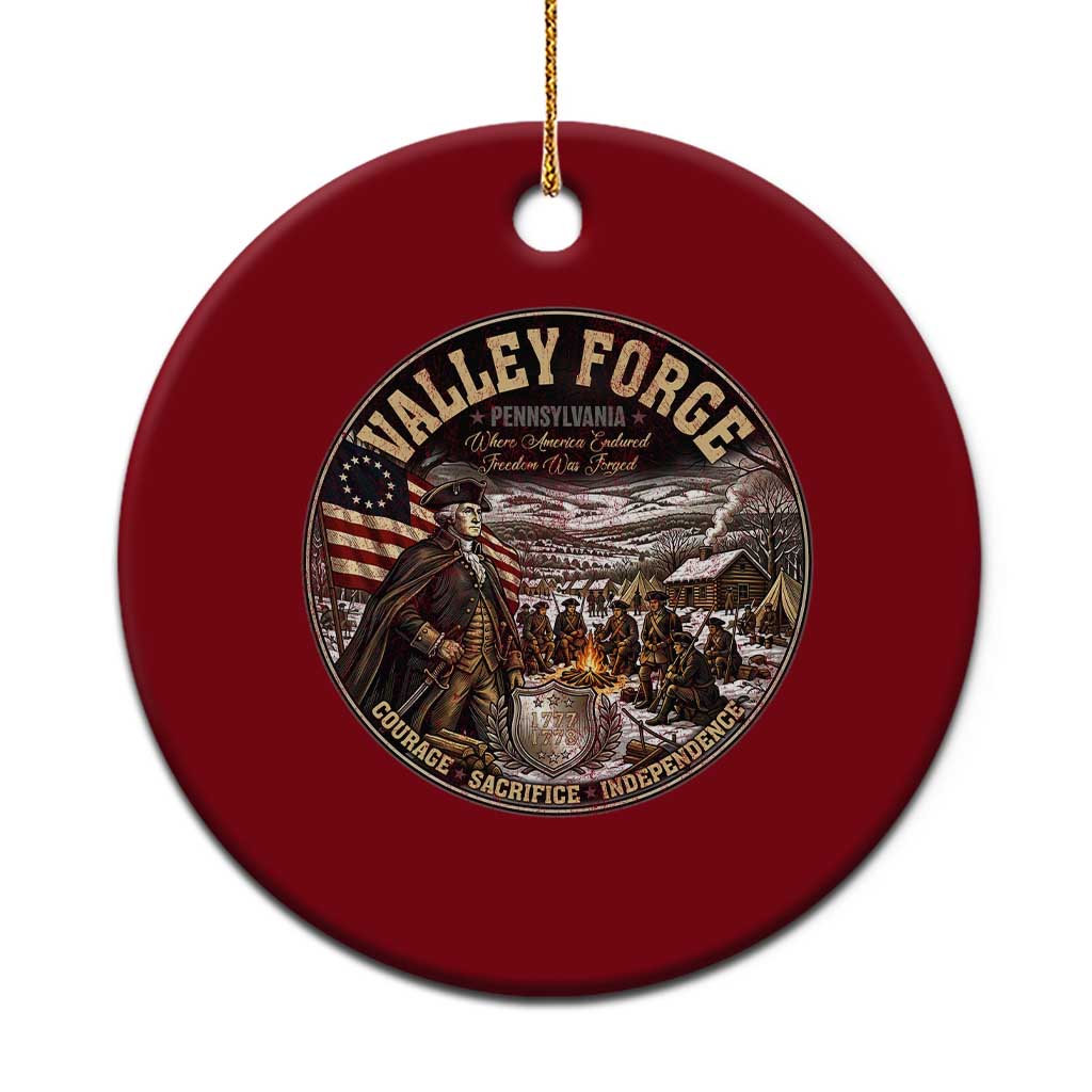Valley Forge Pennsylvania 1777 George Washington Ceramic Ornament Revolutionary War Vintage American History Graphic TS02 1pc Red Print Your Wear