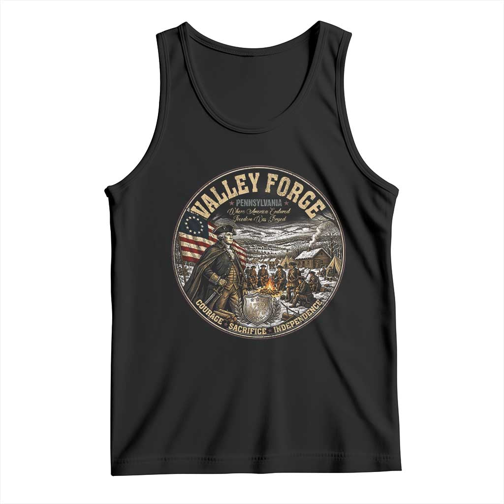 Valley Forge Pennsylvania 1777 George Washington Tank Top Revolutionary War Vintage American History Graphic TS02 Black Print Your Wear