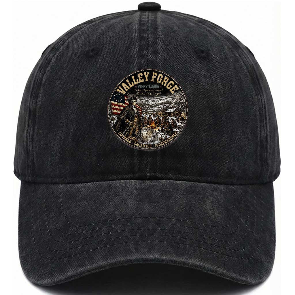 Valley Forge Pennsylvania 1777 George Washington Washed Cotton Baseball Cap Revolutionary War Vintage American History Graphic TS02 Print Your Wear