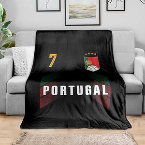 Portugal Soccer Fans Graphic Jersey Style Throw Blanket Proud Portuguese Football Lover