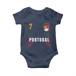 Portugal Soccer Fans Graphic Jersey Style Baby Onesie Proud Portuguese Football Lover