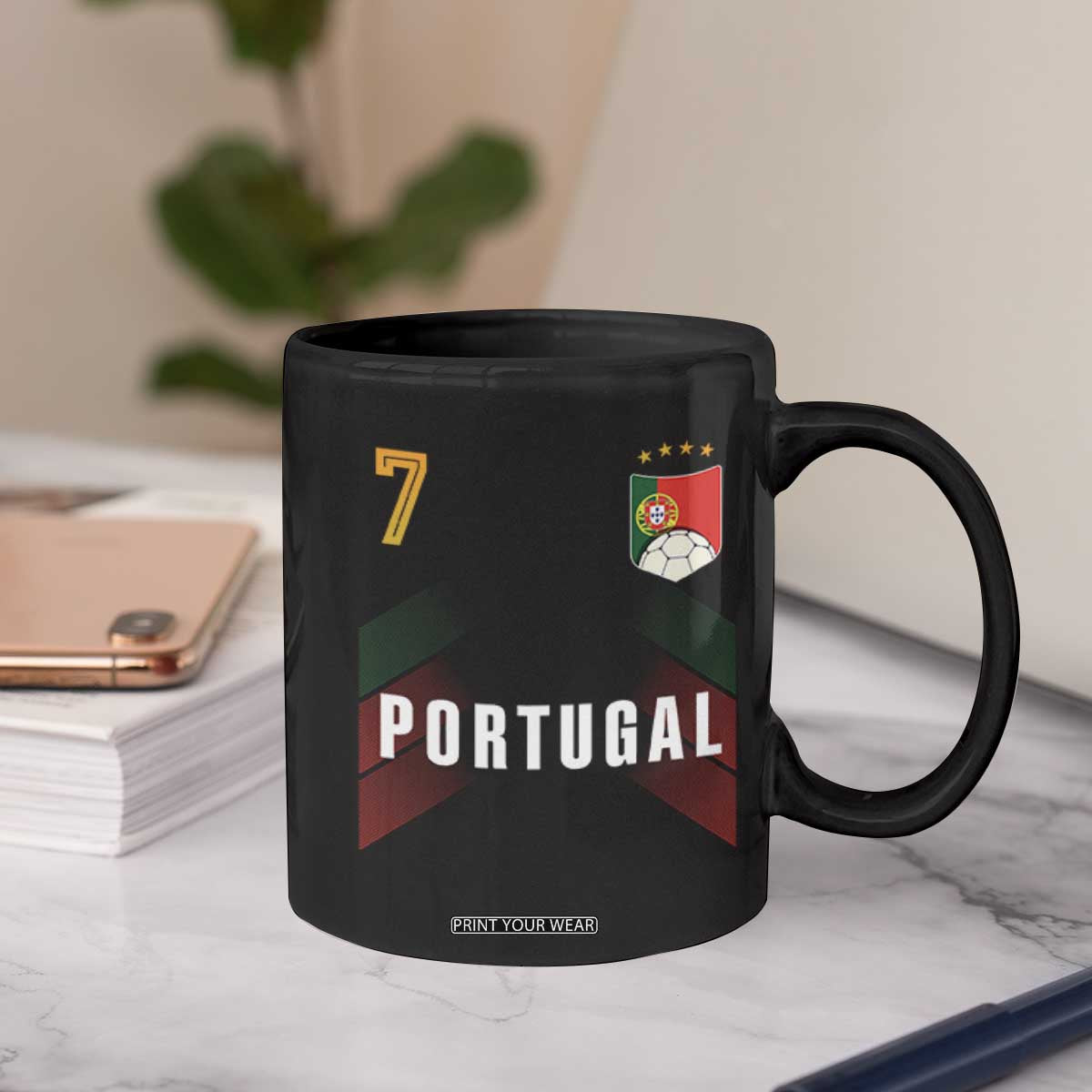 Portugal Soccer Fans Graphic Jersey Style Coffee Mug Proud Portuguese Football Lover