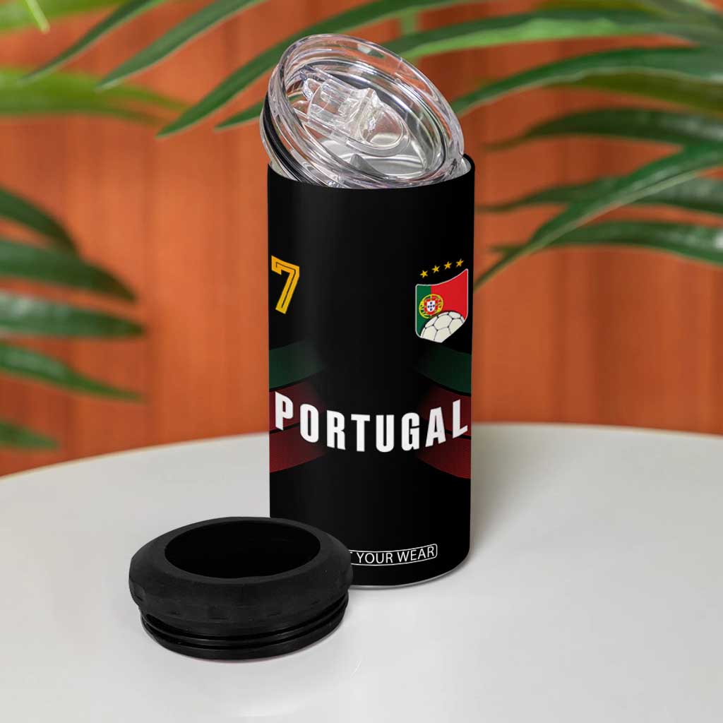 Portugal Soccer Fans Graphic Jersey Style 4 in 1 Can Cooler Tumbler Proud Portuguese Football Lover