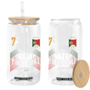 Portugal Soccer Fans Graphic Jersey Style Glass Can Proud Portuguese Football Lover