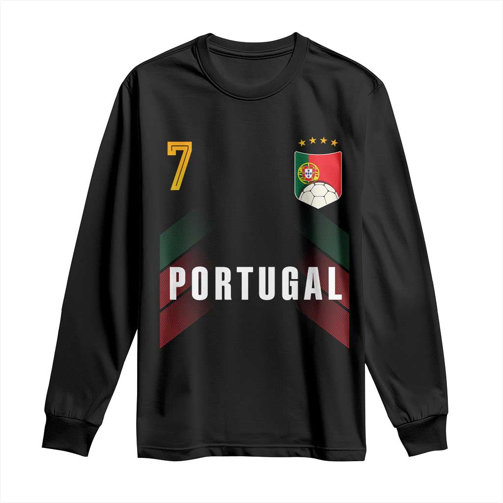 Portugal Soccer Fans Graphic Jersey Style Long Sleeve Shirt Proud Portuguese Football Lover