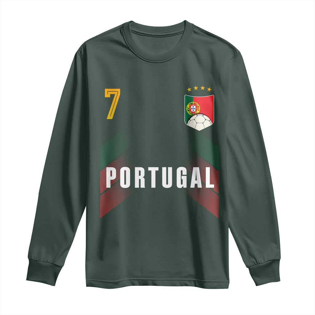 Portugal Soccer Fans Graphic Jersey Style Long Sleeve Shirt Proud Portuguese Football Lover