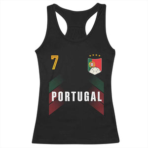 Portugal Soccer Fans Graphic Jersey Style Racerback Tank Top Proud Portuguese Football Lover