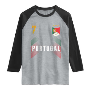 Portugal Soccer Fans Graphic Jersey Style Raglan Shirt Proud Portuguese Football Lover