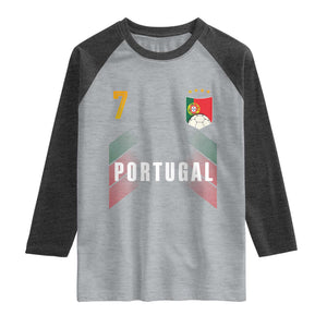 Portugal Soccer Fans Graphic Jersey Style Raglan Shirt Proud Portuguese Football Lover