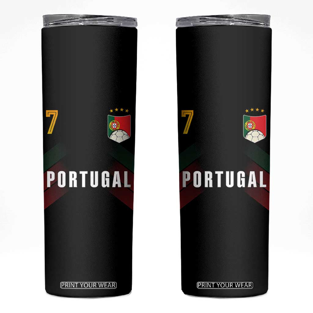 Portugal Soccer Fans Graphic Jersey Style Skinny Tumbler Proud Portuguese Football Lover