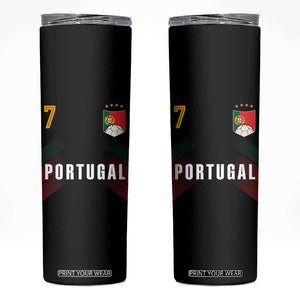 Portugal Soccer Fans Graphic Jersey Style Skinny Tumbler Proud Portuguese Football Lover